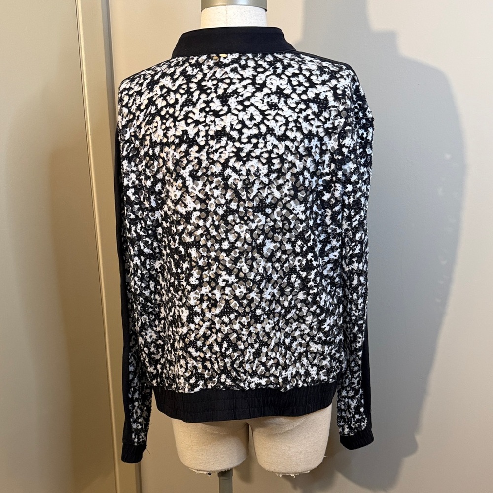Ruby Rd. Black and White Bomber Jacket - Picture 4 of 8